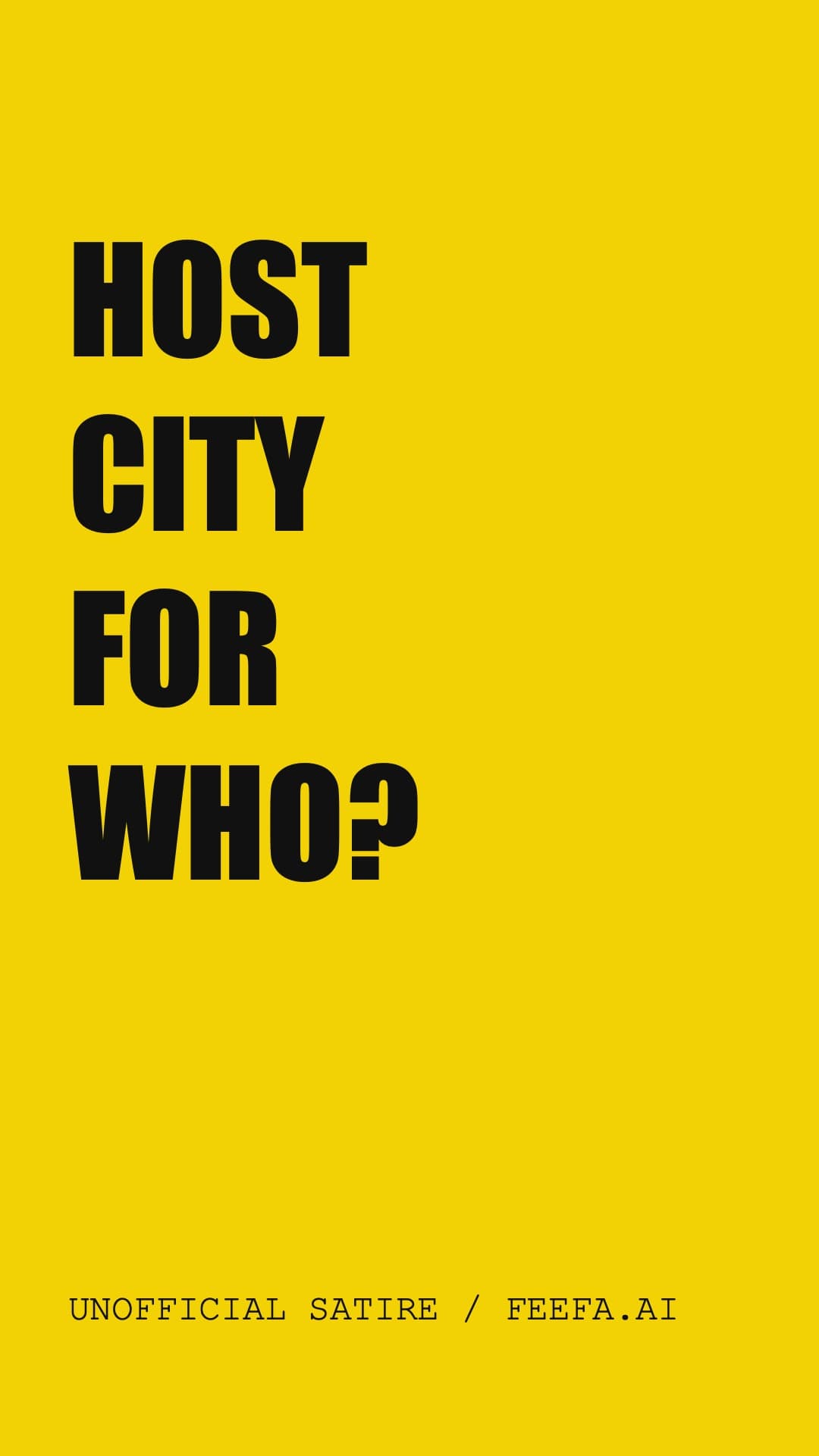 HOST CITY FOR WHO? raster preview